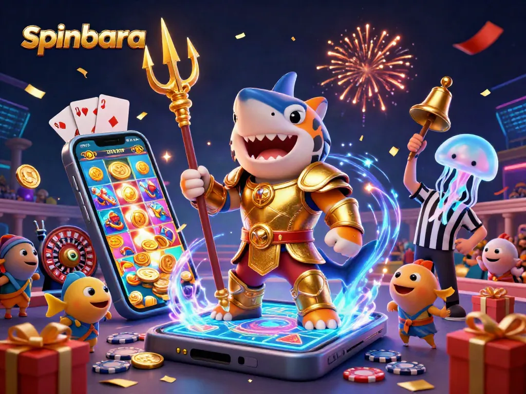 Engage with spinbara's thrilling underwater casino action featuring a shark hero and vibrant games!