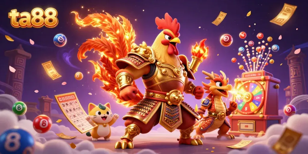 Engage with ta88's exciting gaming world through a vibrant scene featuring dynamic characters and immersive elements.